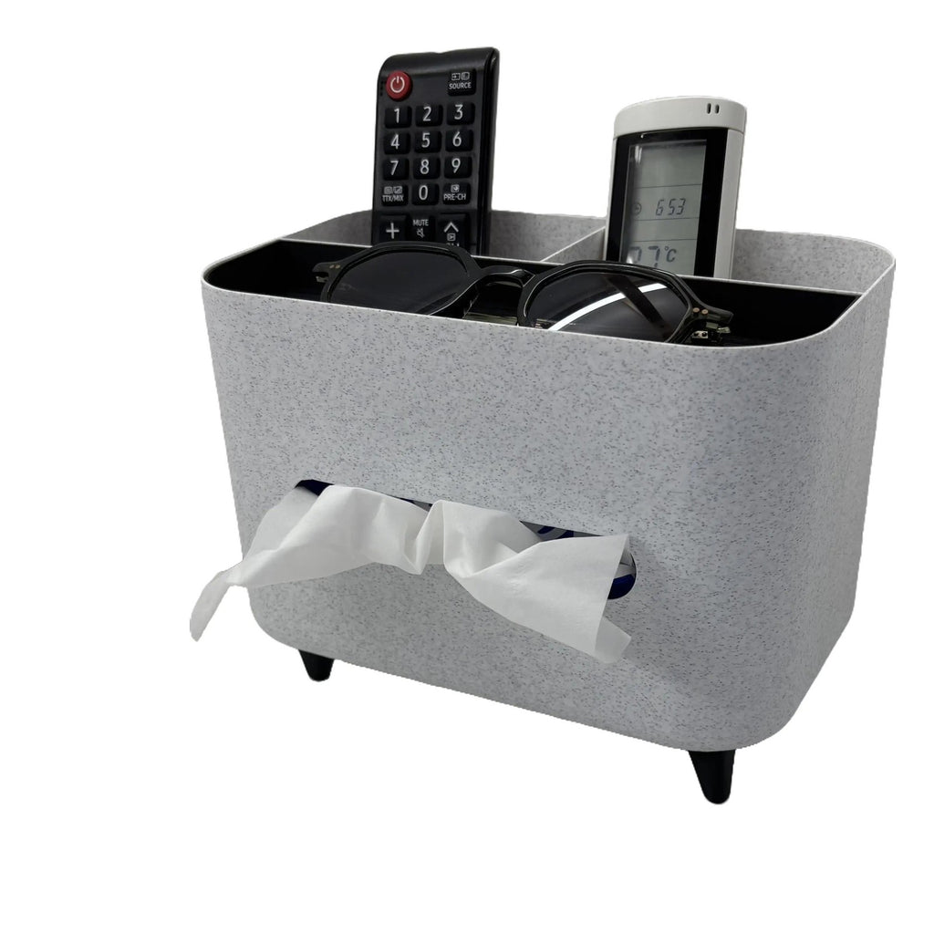Modern 3-in-1 Tissue Box & Remote Organizer – Minimalist Storage for Home or