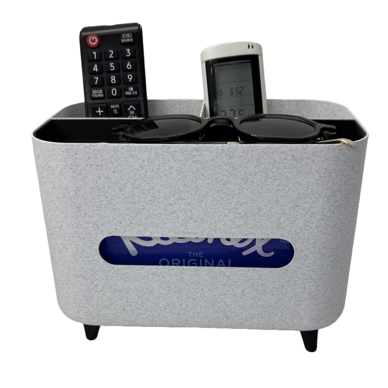 Modern 3-in-1 Tissue Box & Remote Organizer – Minimalist Storage for Home or