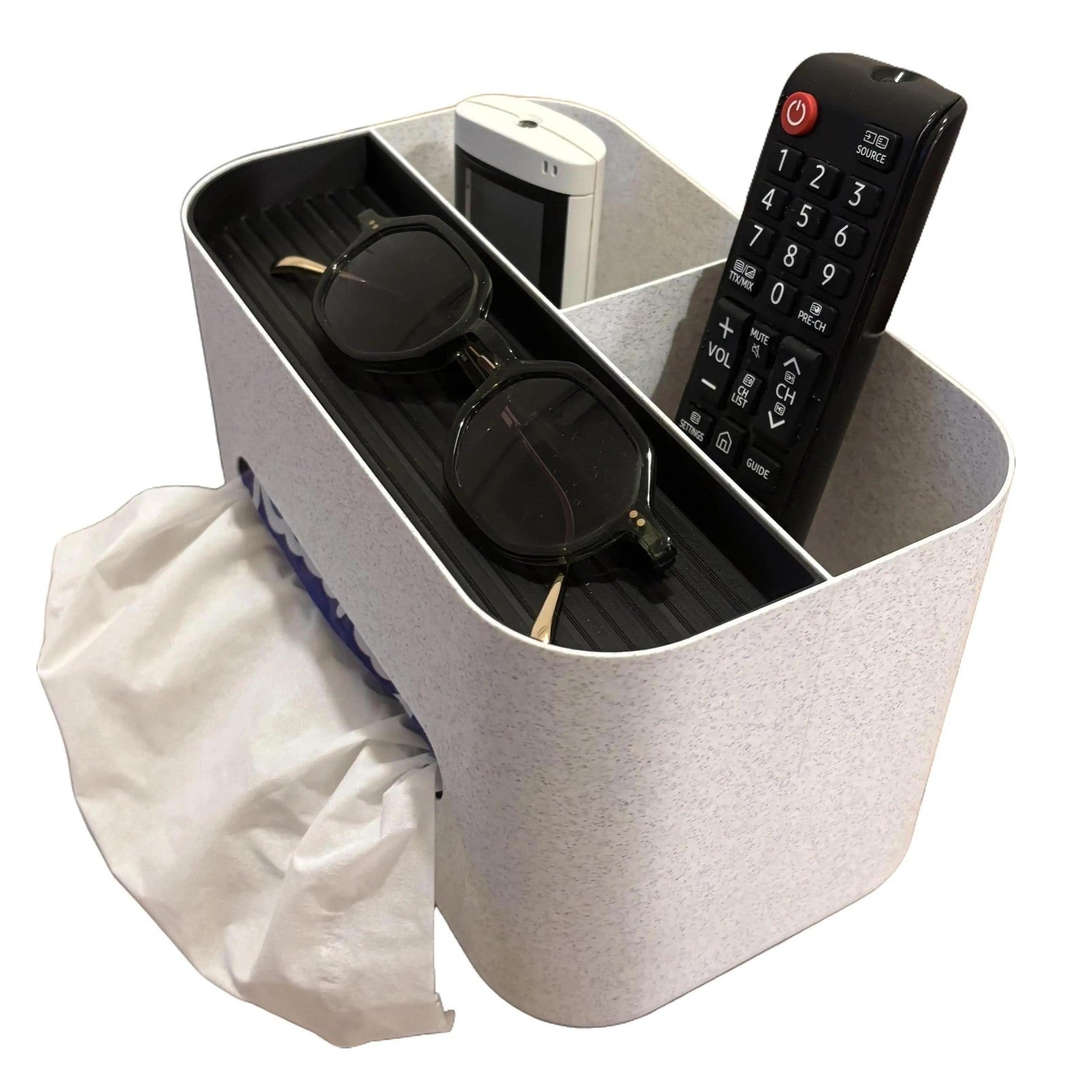 Modern 3-in-1 Tissue Box & Remote Organizer – Minimalist Storage for Home or