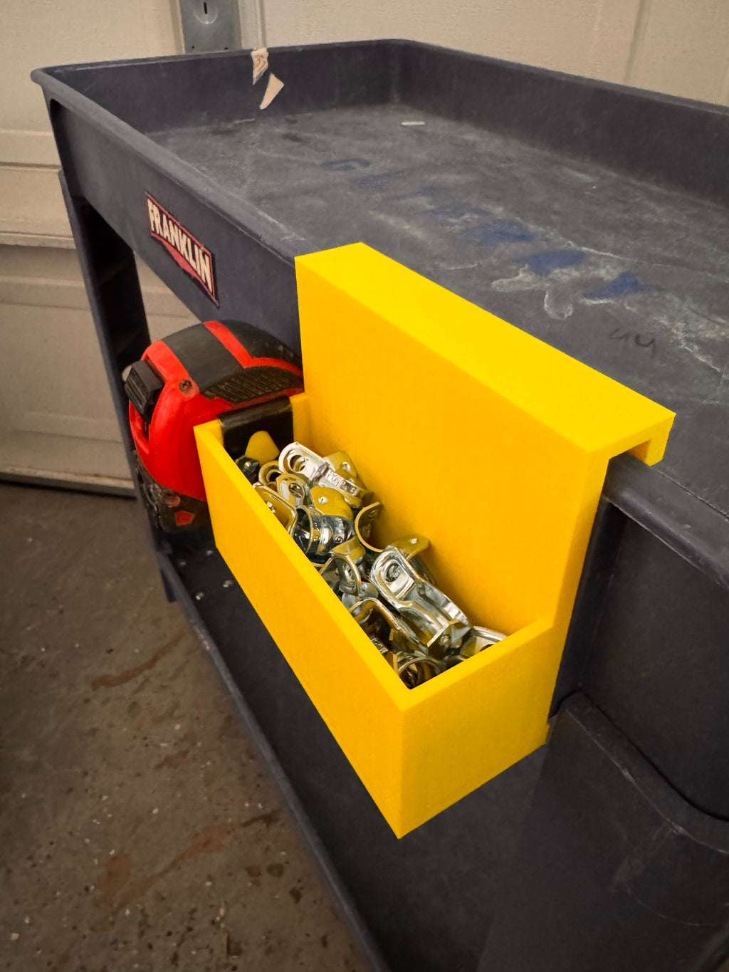 Utility Cart Bin – Heavy-Duty Clip-On Storage for Shop or Garage
