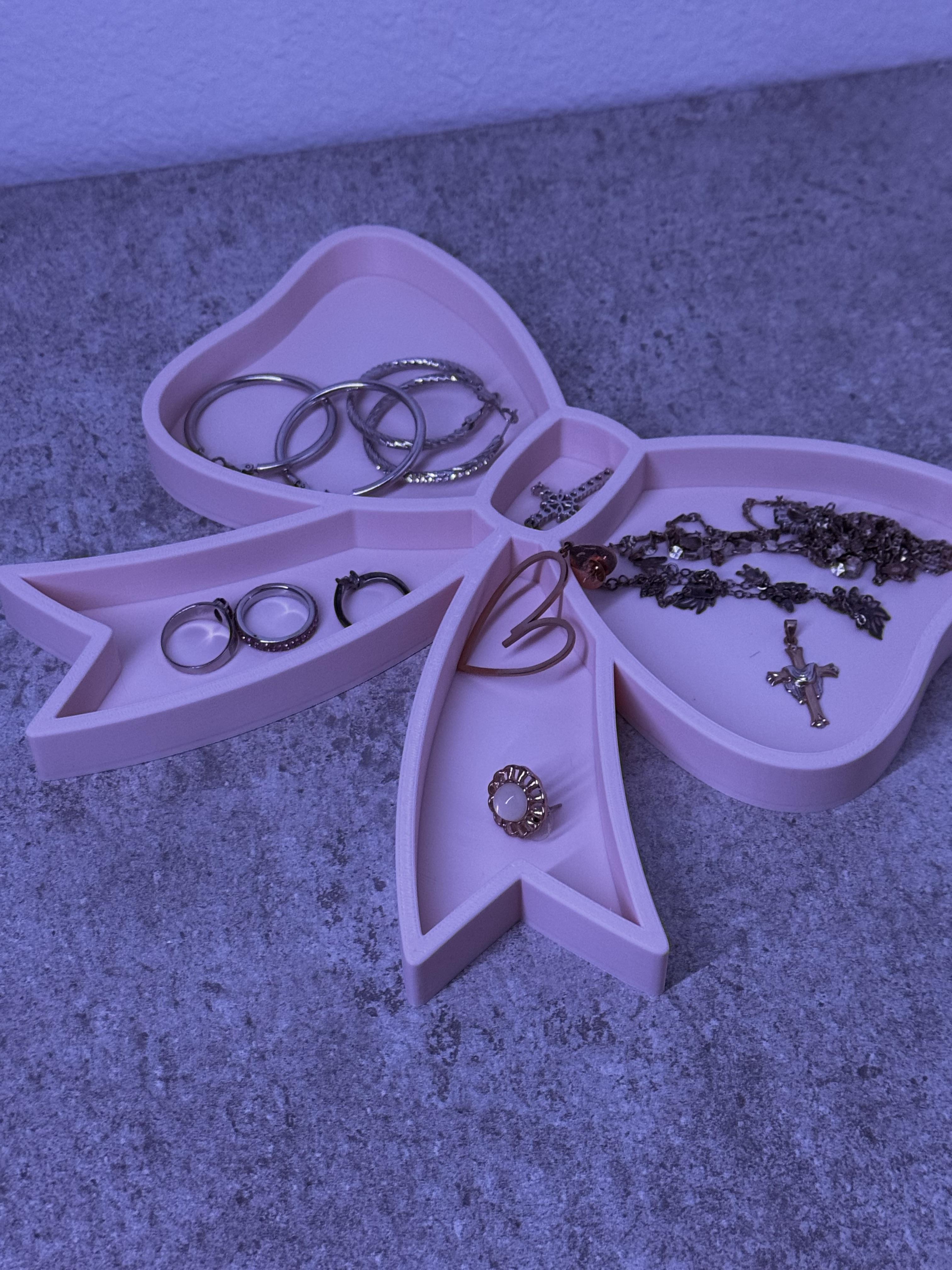 Coquette Bow Jewelry Tray – Cute Trinket & Accessory Organizer