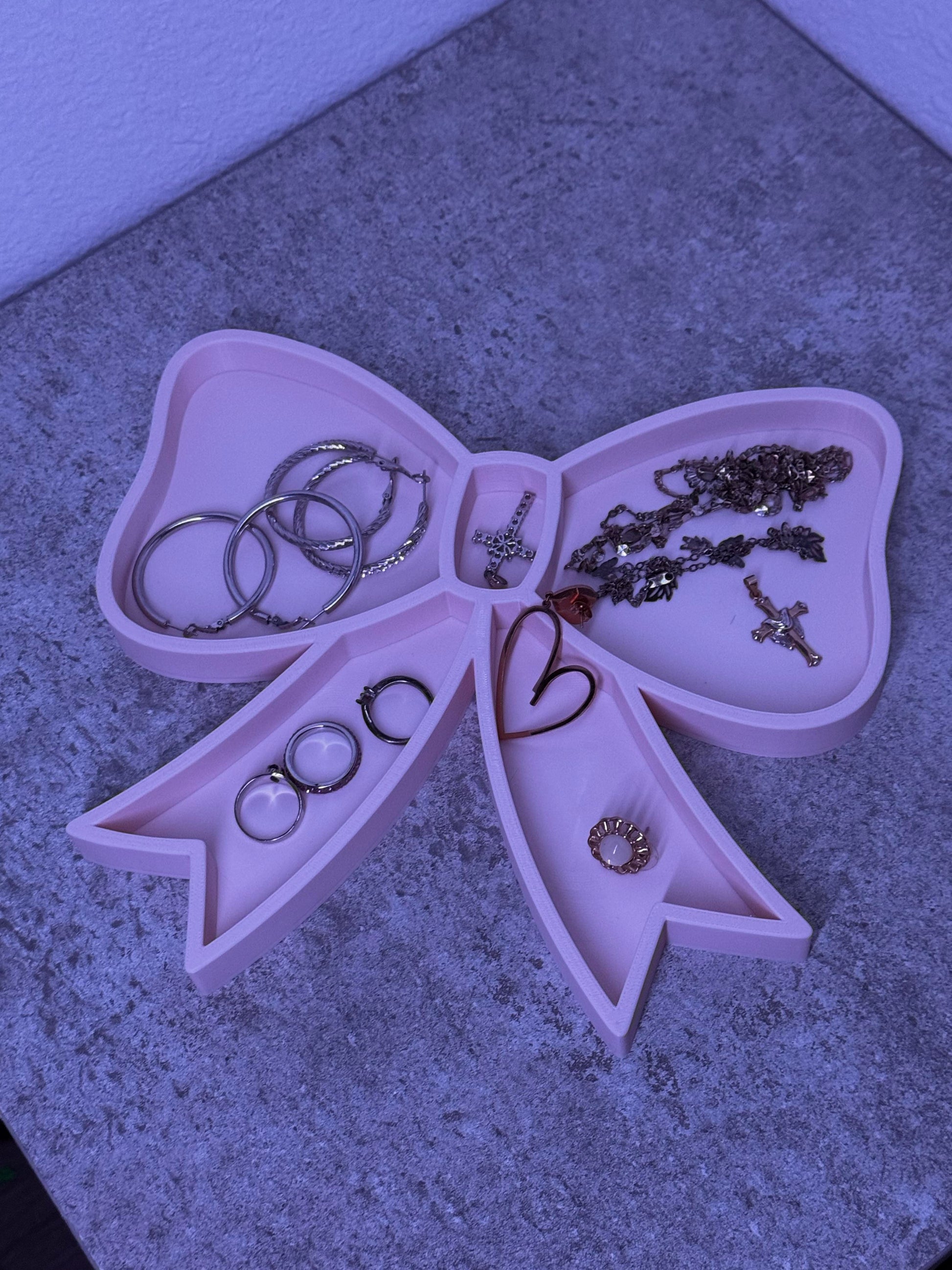 Coquette Bow Jewelry Tray – Cute Trinket & Accessory Organizer
